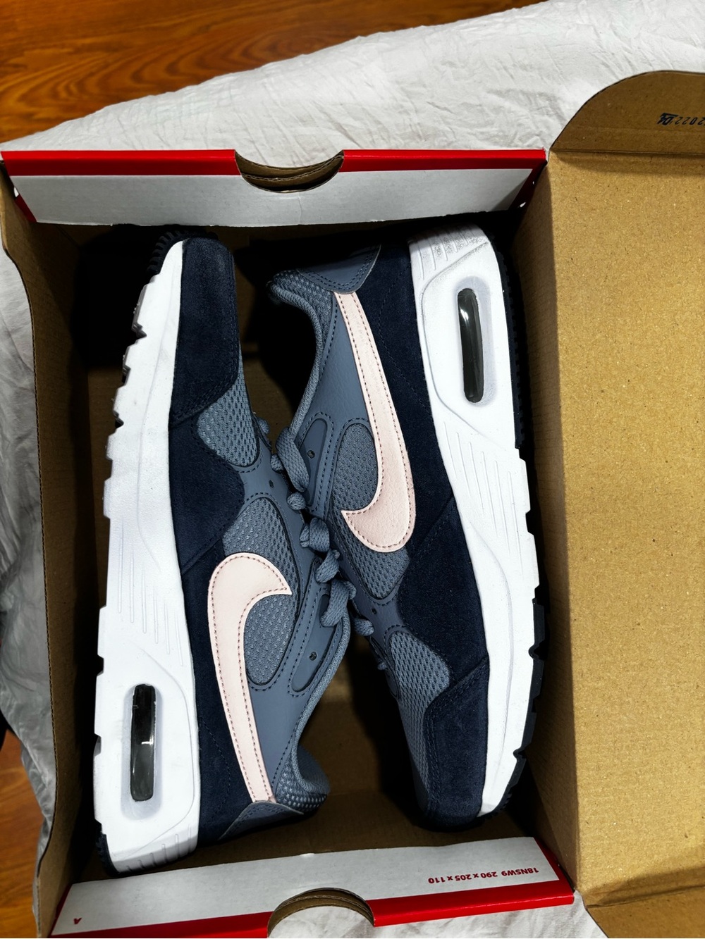 Nike Women’s Navy, Gray and Light Pink Swoosh Sneakers